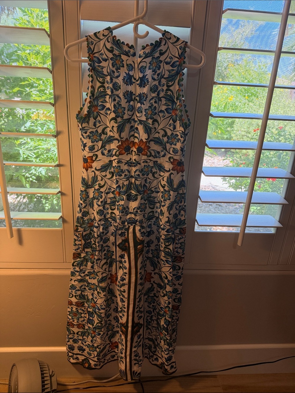 FARM Rio White Maxi Dress with Blue & Orange Floral Embroidery - Picture 4 of 6